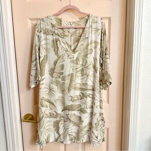 Palm print Bali queen tunic top